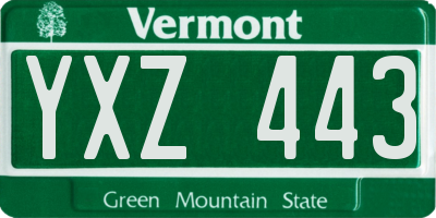 VT license plate YXZ443