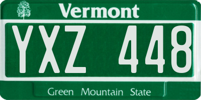 VT license plate YXZ448