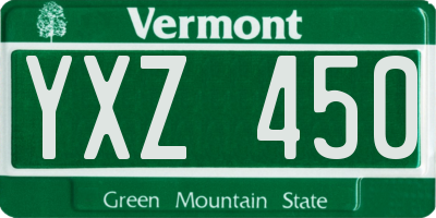 VT license plate YXZ450