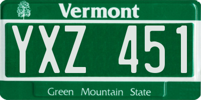 VT license plate YXZ451