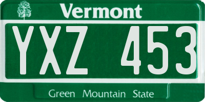 VT license plate YXZ453