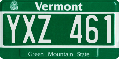 VT license plate YXZ461