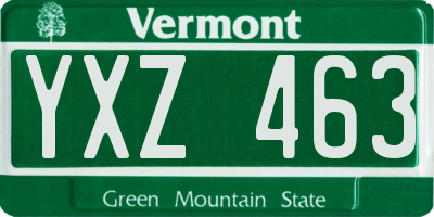 VT license plate YXZ463