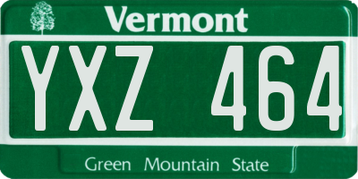 VT license plate YXZ464
