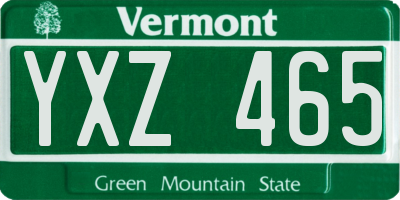 VT license plate YXZ465