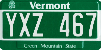 VT license plate YXZ467