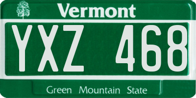 VT license plate YXZ468