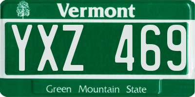 VT license plate YXZ469