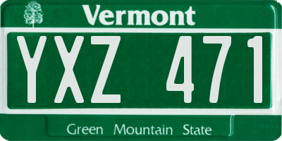 VT license plate YXZ471