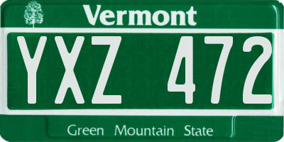 VT license plate YXZ472