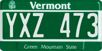 VT license plate YXZ473