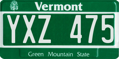 VT license plate YXZ475