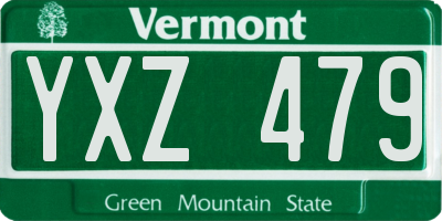 VT license plate YXZ479