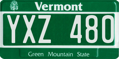 VT license plate YXZ480