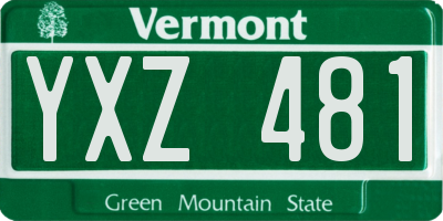 VT license plate YXZ481