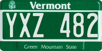VT license plate YXZ482