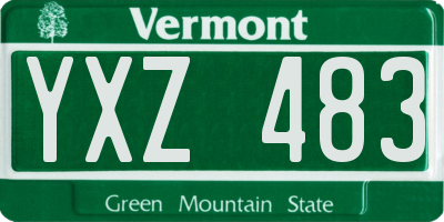 VT license plate YXZ483