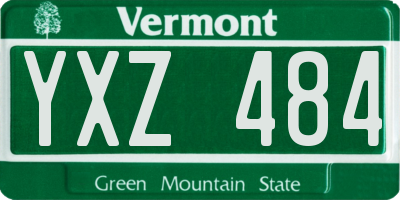 VT license plate YXZ484