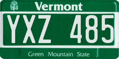 VT license plate YXZ485