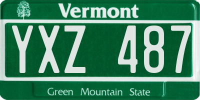 VT license plate YXZ487