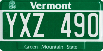 VT license plate YXZ490