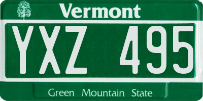 VT license plate YXZ495