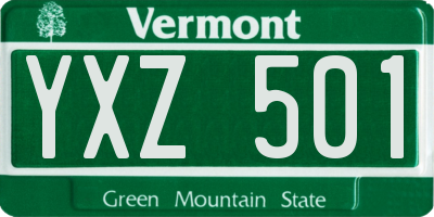 VT license plate YXZ501