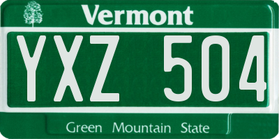 VT license plate YXZ504