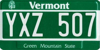 VT license plate YXZ507