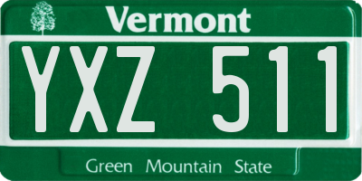 VT license plate YXZ511