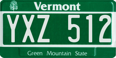 VT license plate YXZ512