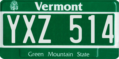 VT license plate YXZ514