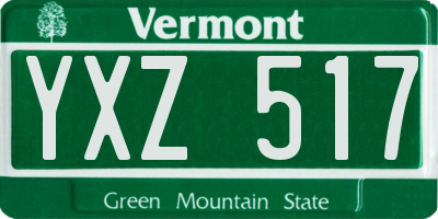 VT license plate YXZ517