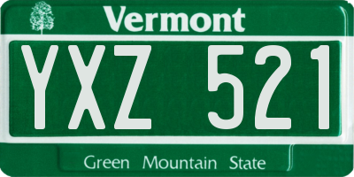 VT license plate YXZ521