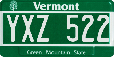 VT license plate YXZ522