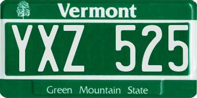 VT license plate YXZ525