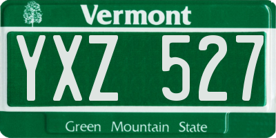 VT license plate YXZ527