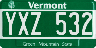 VT license plate YXZ532