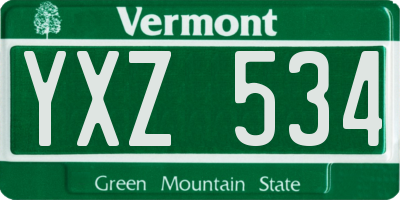 VT license plate YXZ534