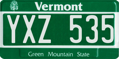 VT license plate YXZ535