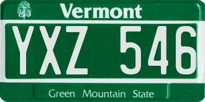 VT license plate YXZ546