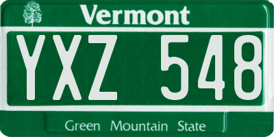 VT license plate YXZ548