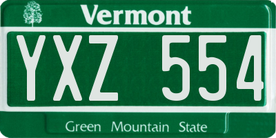 VT license plate YXZ554