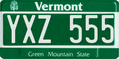 VT license plate YXZ555