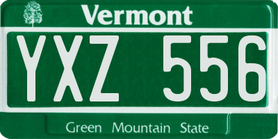VT license plate YXZ556