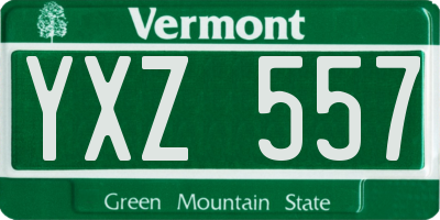 VT license plate YXZ557