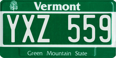 VT license plate YXZ559