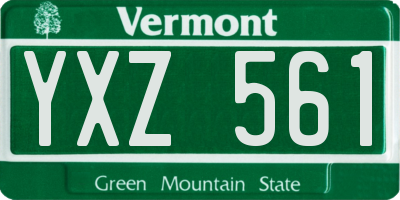 VT license plate YXZ561
