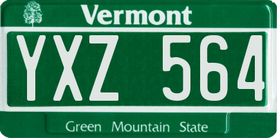 VT license plate YXZ564