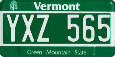VT license plate YXZ565